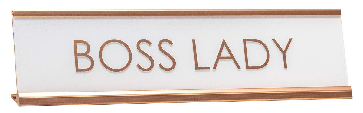 All Quality Boss Lady Rose Gold Novelty Desk Sign (2 x 8)