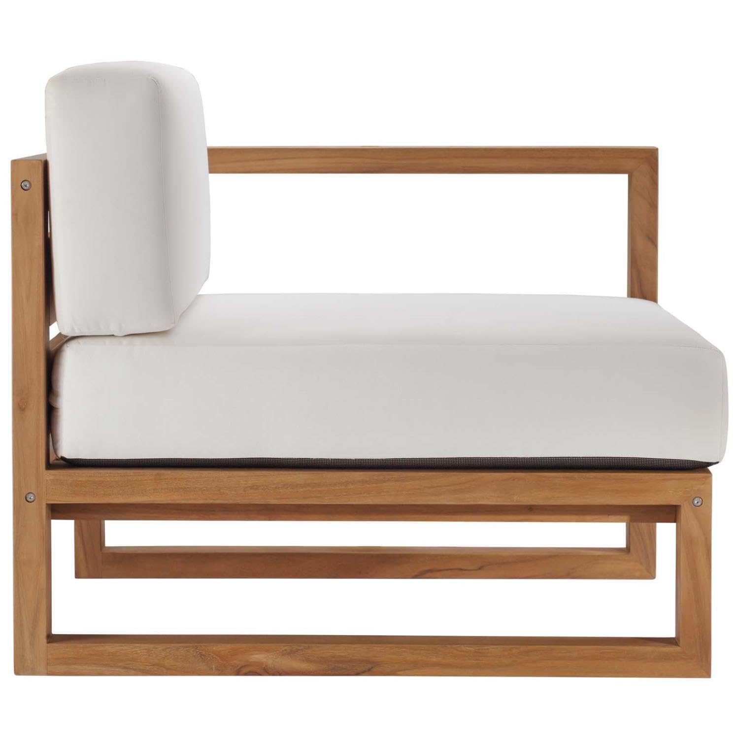 Modway Eei-4123-Nat-Whi Upland Patio Teak Wood Right-Arm Chair, Natural White
