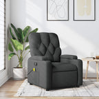vidaXL Fabric Massage Recliner Chair for Living Room, Home Theater, 6-Point Vibration Massage, Adjustable Back & Footrest, Cup Holders, Dark Gray