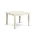 East West Furniture Weip7-Lwh-W 7 Piece Dining Table Set Consist Of A Rectangle Dining Room Table With Butterfly Leaf And 6 Wooden Seat Chairs, 42X60 Inch, Linen White