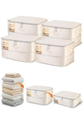 Comforter Storage Bag  2Layer 4Pack Self Compression Organizer, Closet Organizers and Storage, Under Bed Space Saver, Blanket