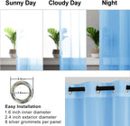 Hiasan Sheer Curtains For Bedroom With Tiebacks, Airy Breathable Voile Drapes Light Filtering Grommet Window Curtains For Living Room, Nursery, Farmhouse, Baby Blue, W52 X L63, 2 Soft Panels