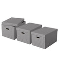 Esselte Large Storage Box With Lid, Pack Of 3, Home/Office Storage & Organisation, 100% Recycled Cardboard, 100% Recyclable, Hom