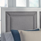 American Woodcrafters Dunescape 79&Quot; W Wood King Upholstered Headboard In White