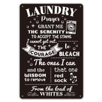 Funny Laundry Room Quote Metal Tin Sign Wall Decor, Laundry Prayer Grant Me the Serenity to Accept Laundry Room Sign for Home De