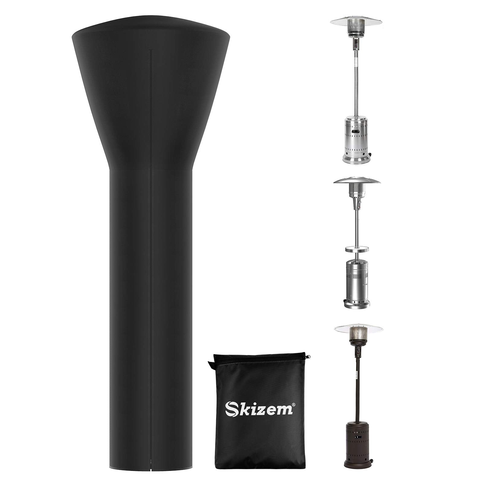 Skizem Outdoor Patio Heater Cover With Zipper,Upgraded 420D Oxford Fabric With Pu Coating Material,100 Waterproof Windproof Anti