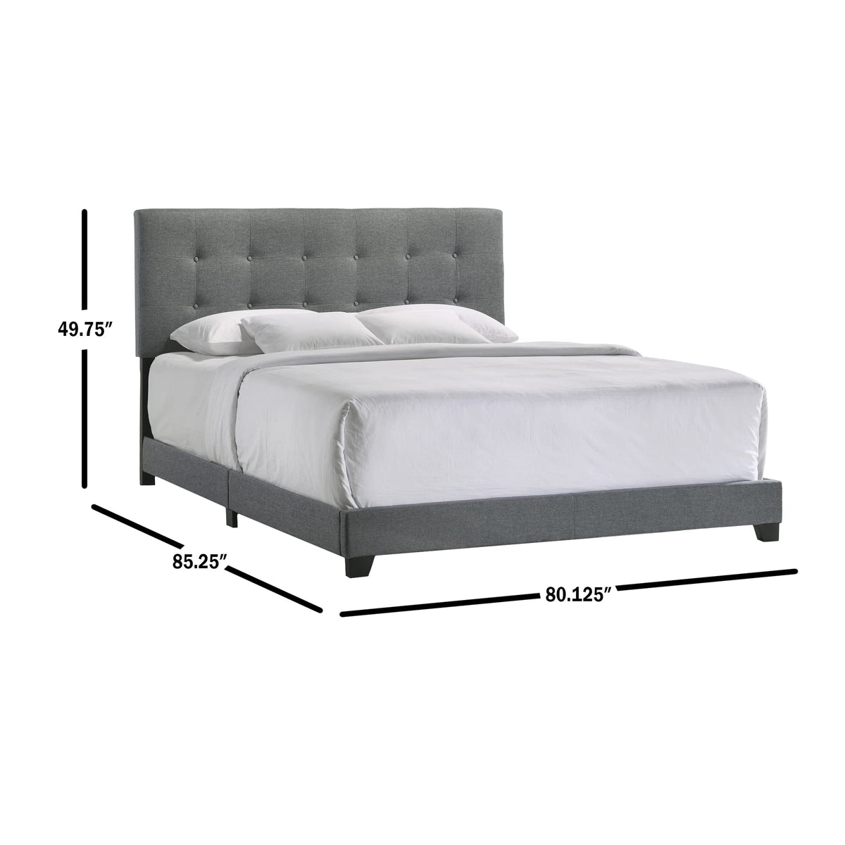 Intercon Addyson UPH Bed Platform, King (U.S. Standard), Gray