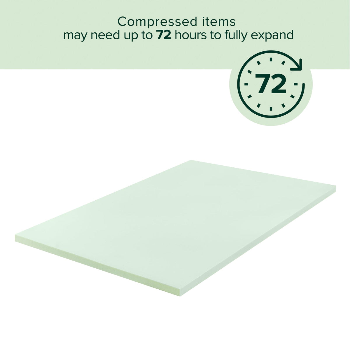 Zinus 1.5 Inch Green Tea Memory Foam Mattress Topper, Pressure-Relieving Layers, Certipur-Us Certified, Full