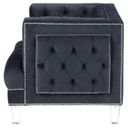 Acme Ansario Button Tufted Velvet Upholstery Chair in Charcoal