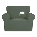 Purefit 100% Dual Waterproof Couch Cover Slipcovers For Couches And Sofas - Stretch Non Slip Fleece Sofa Covers Washable, Leakproof Furniture Protector For Kids, Pets, Dog (Chair, Greyish Green)
