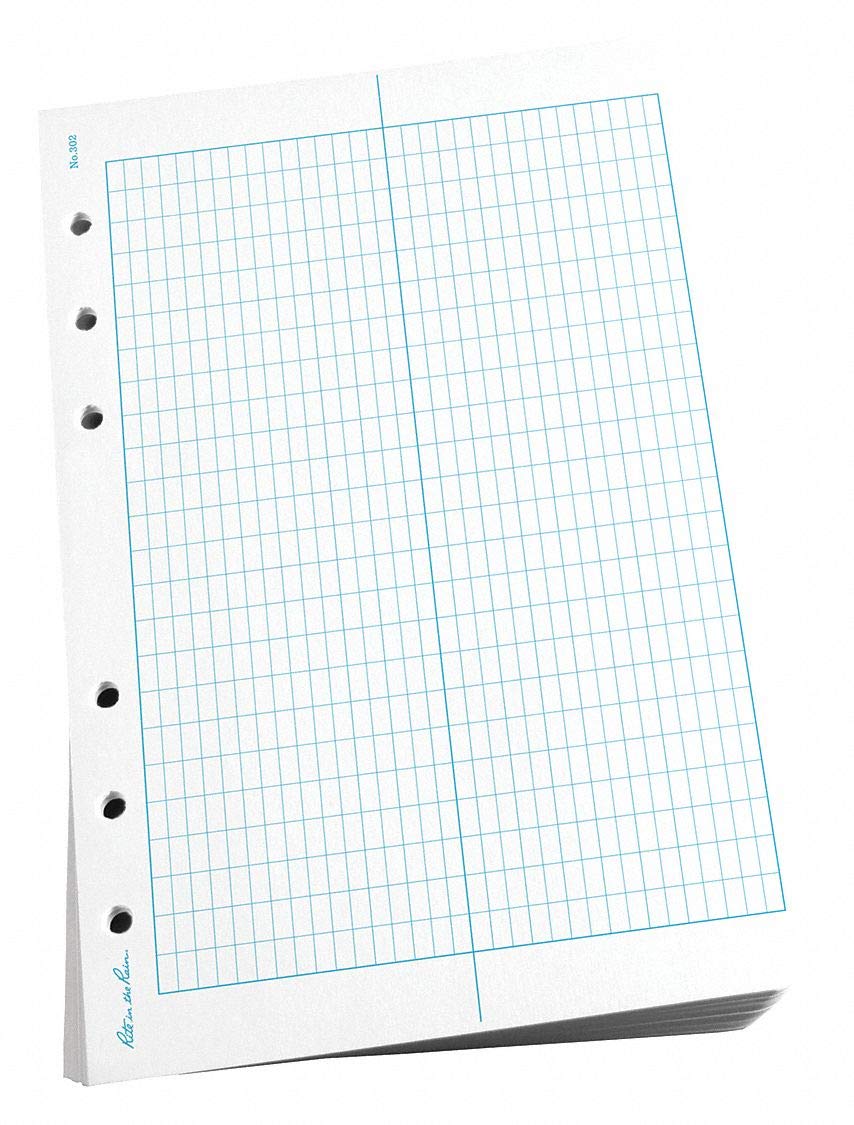 Rite In The Rain Weatherproof Loose Leaf Paper, 4 5/8' X 7', 32# White, Transit Pattern, 100 Sheet Pack (No. 302)