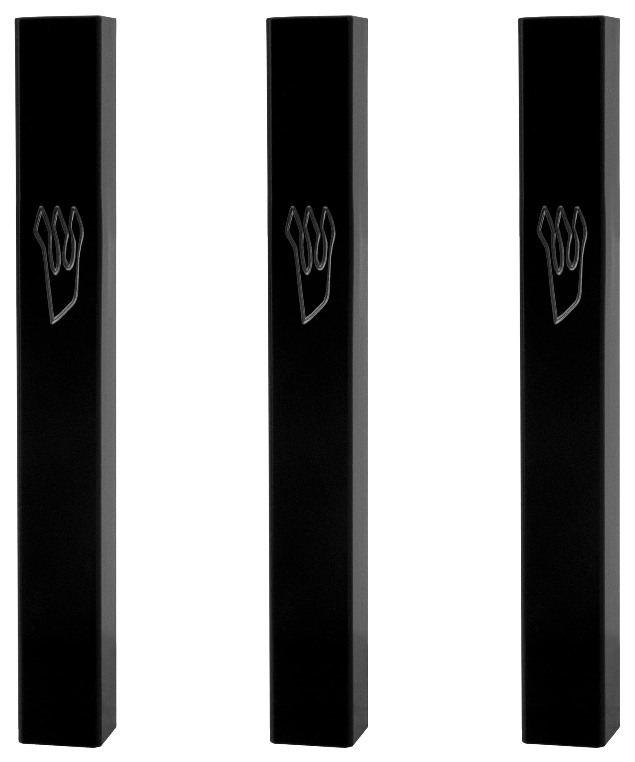 HolYudaica 3-Pack - Classic Aluminum Mezuzah Case for Mezuzah Scroll (without Nail), Easy Peel and Stick, (Scroll Not Included) 