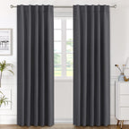 H.Versailtex Blackout Curtains Thermal Insulated Window Treatment Panels Room Darkening Blackout Drapes For Living Room Back Tab/Rod Pocket Bedroom Draperies (2 Panels, Charcoal Gray, 42 X 84 Inch)