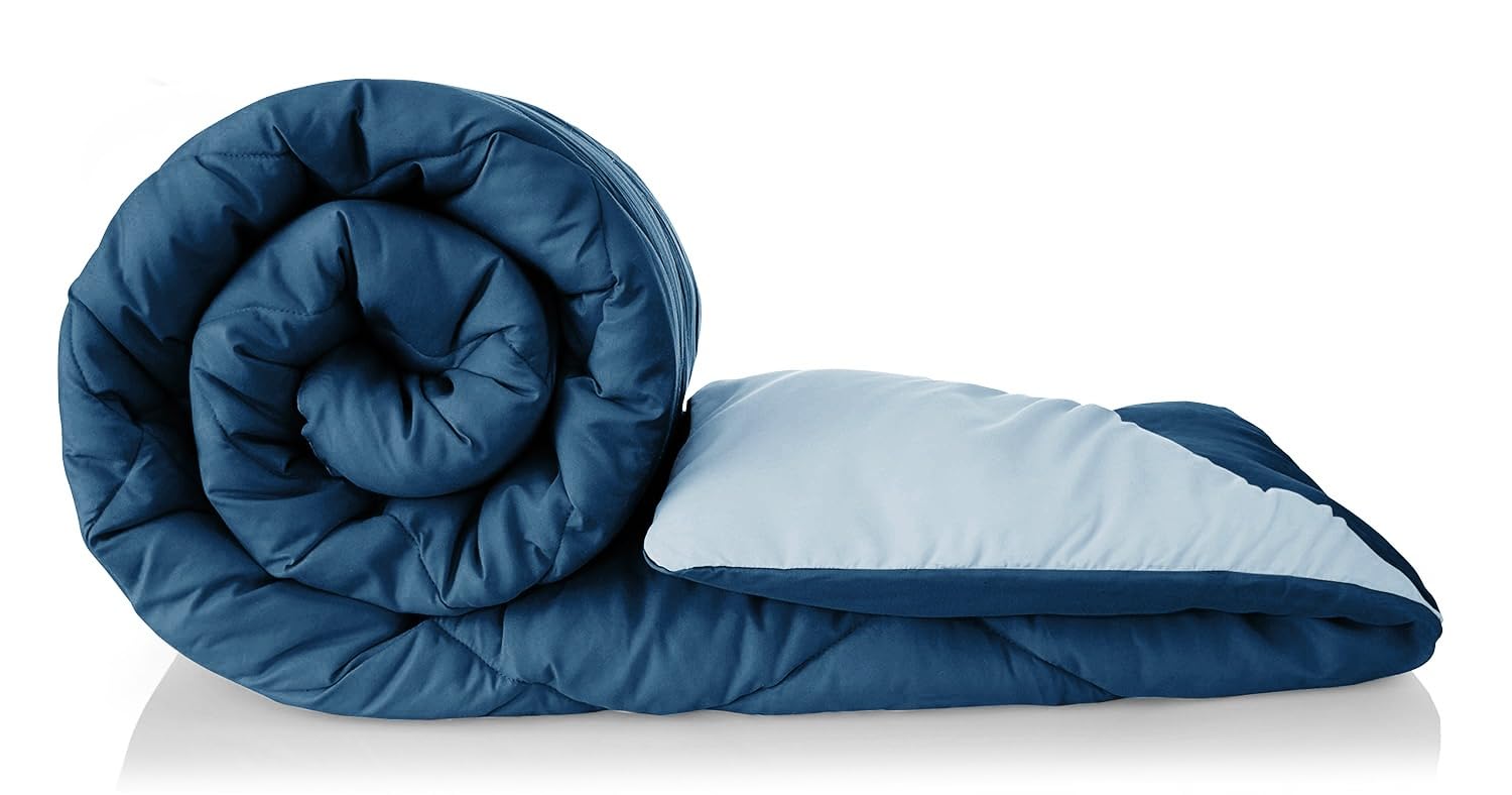 Bsb Home Microfiber Reversible Ac Comforter/Blanket For Double Bed | Ultra Soft & Dual Colour All Weather Duvet |Grey & Blue, 20
