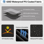 Outdoorlines Waterproof Outdoor Patio Sectional Cover - Uv Resistant & Windproof V-Shaped Patio Furniture Covers For Deck, Lawn And Backyard, 420D Heavy Duty Couch Cover 89' L (On Each Side) Black