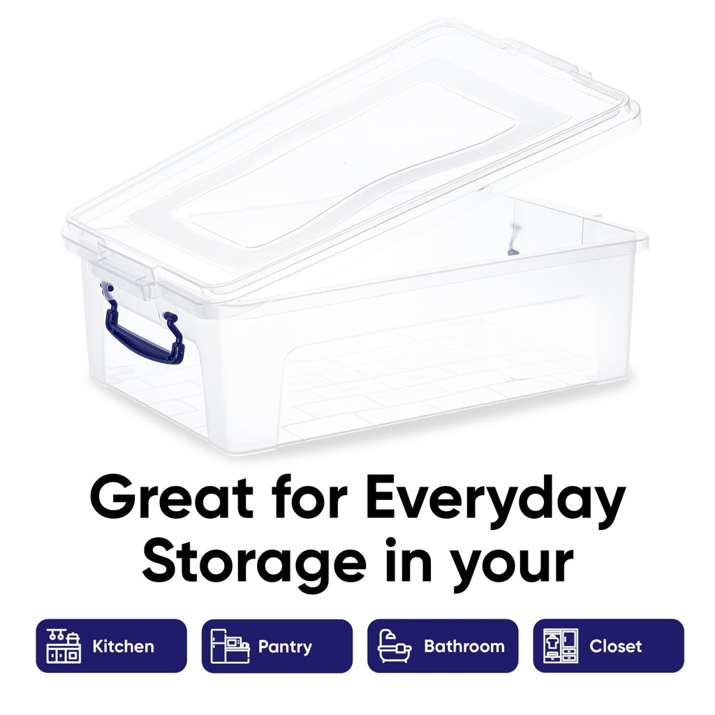 Superio Storage Bins With Lids, Clear Plastic Containers For Organizing, Stackable Totes, Bpa Free, Odor Free, Organizer Boxes F