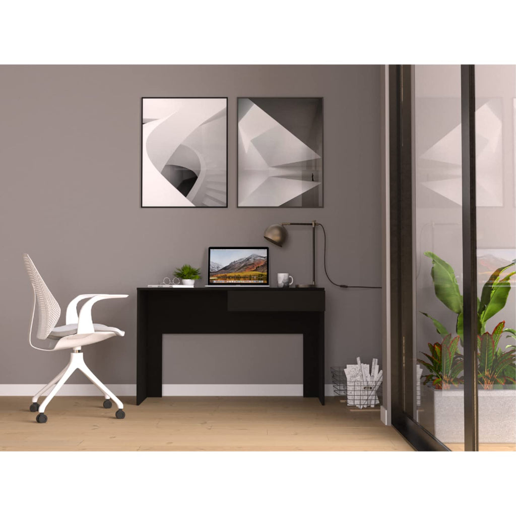Acanto 1 Drawer Writing Computer Desk, Black