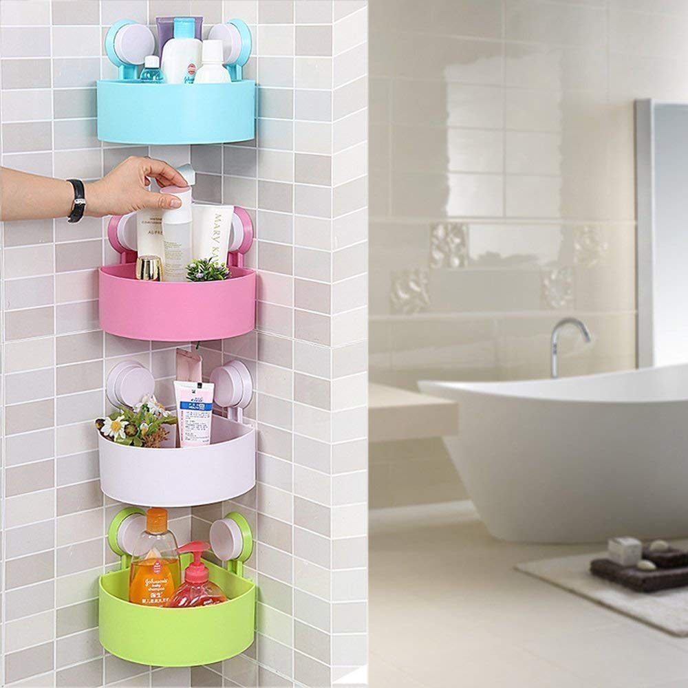 Drake Bathroom Shower Shelf No Drilling Triangle Wall Shower Caddy Kitchen Space with Wall Mounted Suction Cup.