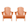 Westintrends Outdoor Adirondack Chairs Set Of 2, Plastic Fire Pit Chair, Weather Resistant Folding Patio Lawn Chair For Outside Deck Garden Backyard Balcony, Orange