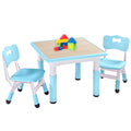 FUNLIO Kids Table and 2 Chairs Set, Height Adjustable Toddler Table and Chair Set for Ages 3-8, Easy to Wipe Arts & Crafts Table