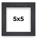 5x5 Shadow Box Frame Contemporary Black Finish | 1'' Depth of Usable Space| Vertical or Horizontal Display | Interior Size 5x5 i