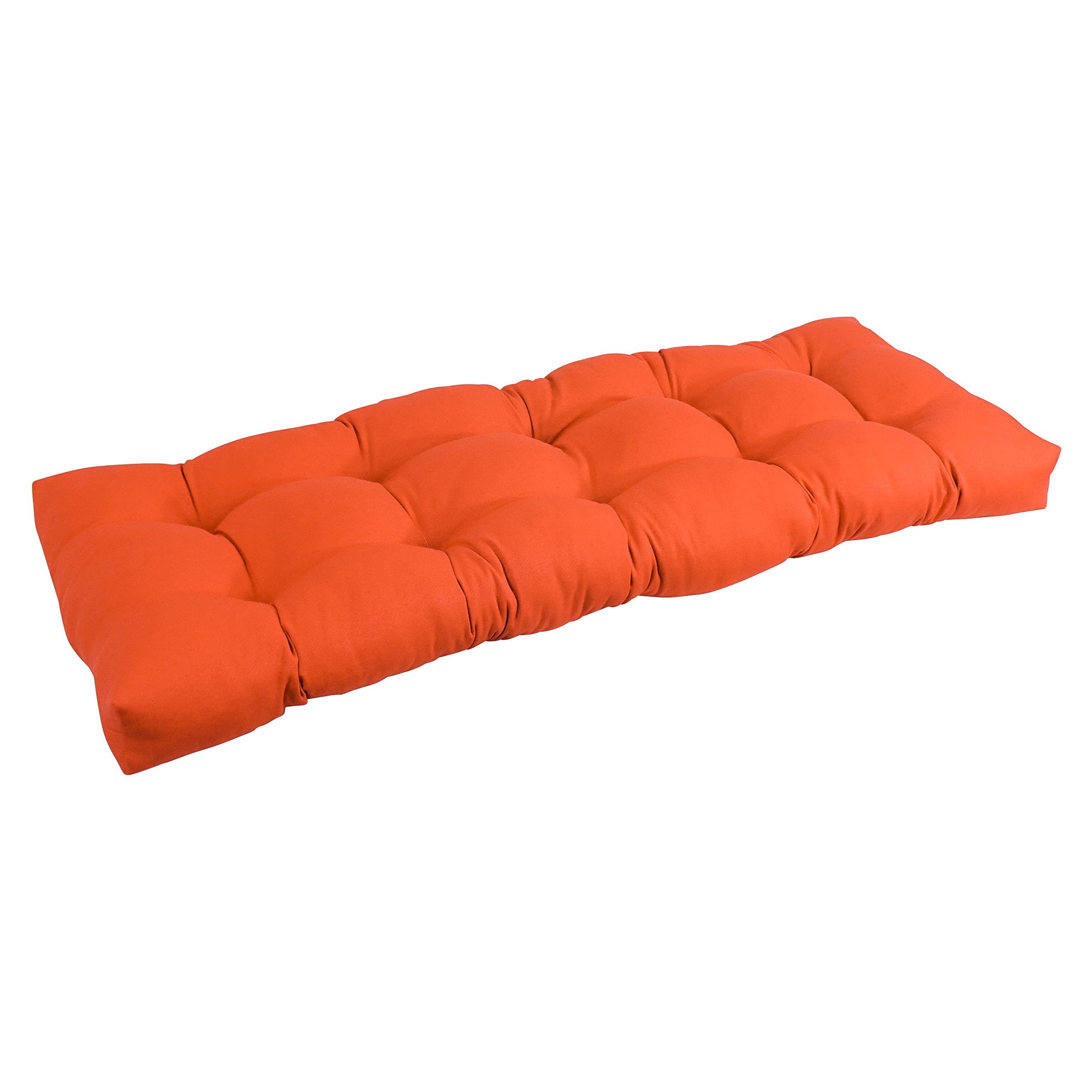 Blazing Needles Twill Tufted Bench Cushion, 51 x 19, Tangerine Dream