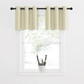 Nicetown Mini Curtain - Farmhouse Style Kithcne Curtains Small Window Room Darkening Curtain Tiers Thermal Insulated Window Treatment Grommet Curtains, Light Beige, 2 Pieces, 42' Wide X 18' Long