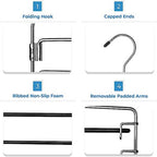 4-Tier Folding Pants Hanger with Non-Slip Padded Bars, Chrome Steel