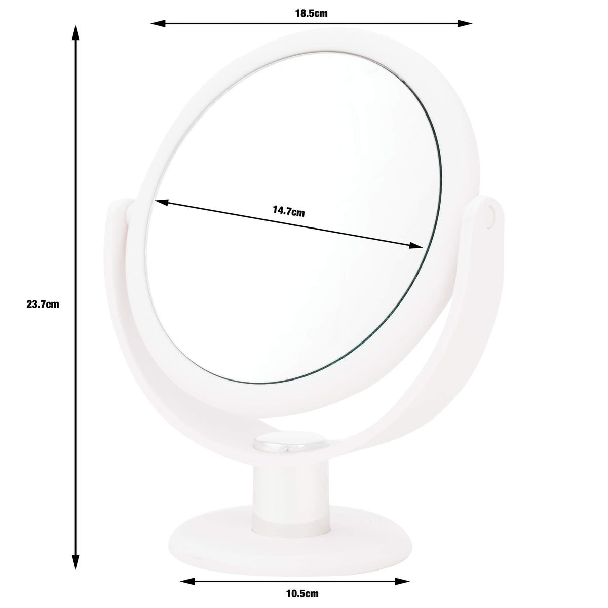 Danielle Creations 6.75-Inch Portable Two-Sided Vanity Round Vanity Makeup Mirror, No-Slip Soft Touch With 360 Rotation, 10X Mag
