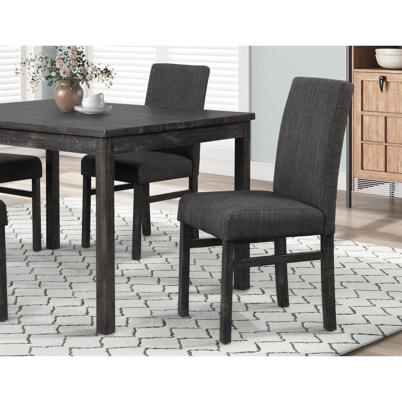 Best Master Furniture Vitalita 5 Piece Rectangular Wood Dinette Set In Charcoal