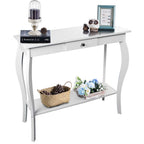 Choochoo Narrow Console Table With Drawer, Chic Accent Sofa Table, Entryway Table, White