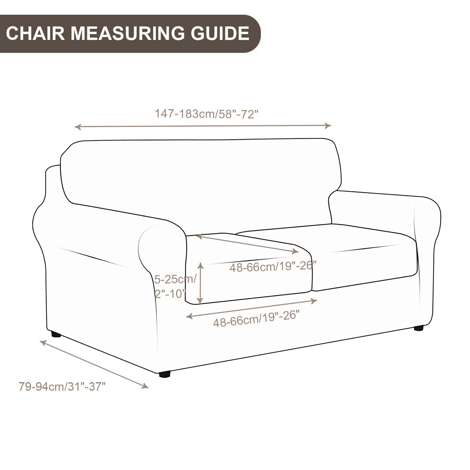 Searchi Stretch Sofa Cover Couch Cover, 3 Pieces Loveseat Slipcover With 2 Separate Cushion Cover, Washable Furniture Protector For Living Room(Loveseat, Grey)