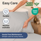 Extra Deep Pocket King Sheets - 4 Piece Breathable & Cooling Bed Sheets - Hotel Luxury Bed Sheet Set - Soft, Wrinkle Free & Comfy - Easily Fits Extra Deep Mattresses - Deep Pocket Light Grey Sheets