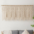 M MANUAL Macrame Wall Hanging Boho Woven Tapestry Valance Window Kitchen Macrame Curtain Door Divider Decoration Bedroom Home Ma