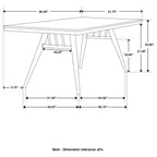 Coaster Home Furnishings Wes Rectangular Dining Table Dark Walnut