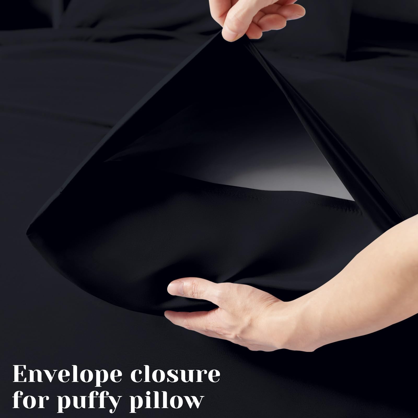 Bysure 6 Pieces Bed Sheets Set(Queen, Black) - Hotel Luxury Super Soft 1800 Thread Count 100% Microfiber Sheets With Deep Pocket