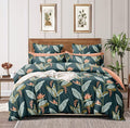 Tib The Intellect Bazaar Glace Cotton Cotton Ac Reversible Comforter Set King Size Double BedGreen Leaves