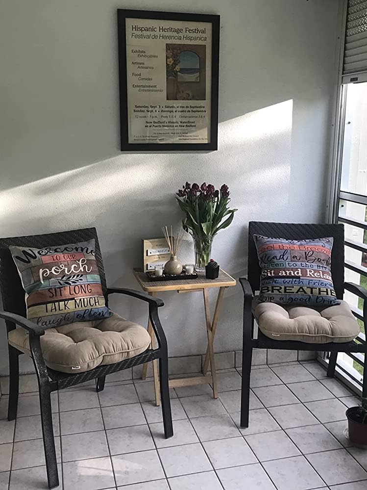 Jartinle Porch Rules Sign Outdoor Pillow Covers Waterproof Welcome To Our Porch Patio Pillow Covers For Couch Bench Patio Furnit