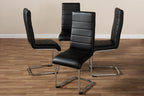 Baxton Studio Marlys Modern and Contemporary Black Faux Leather Upholstered Dining Chair