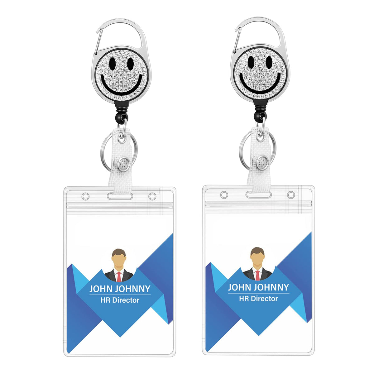 Retractable Badge Holder With Clip Lanyards For Id Card Badges Reel (2Pack)
