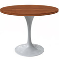 Verve 36 Round Dining Table, White Base with Black MDF Top