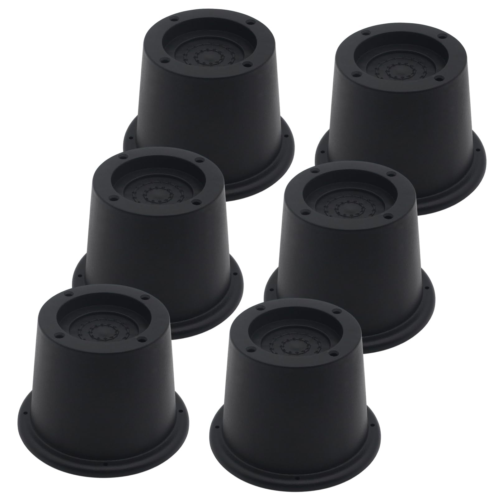Hanihua 6 Pack Furniture Risers Black Bed Risers 2 Inch, Bed Lifts Risers For Sofa, Couch, Desk, Heavy Duty Bed Frame Risers Tab