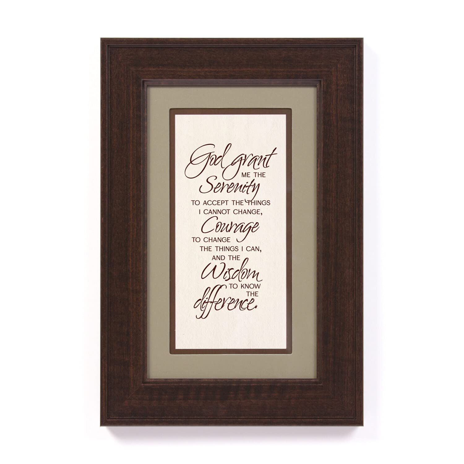 James Lawrence Serenity Prayer Inspirational Framed Wall Art - Brown