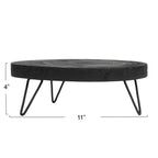 Creative Co-Op Decorative Paulownia Wood Pedestal, Black, 11''