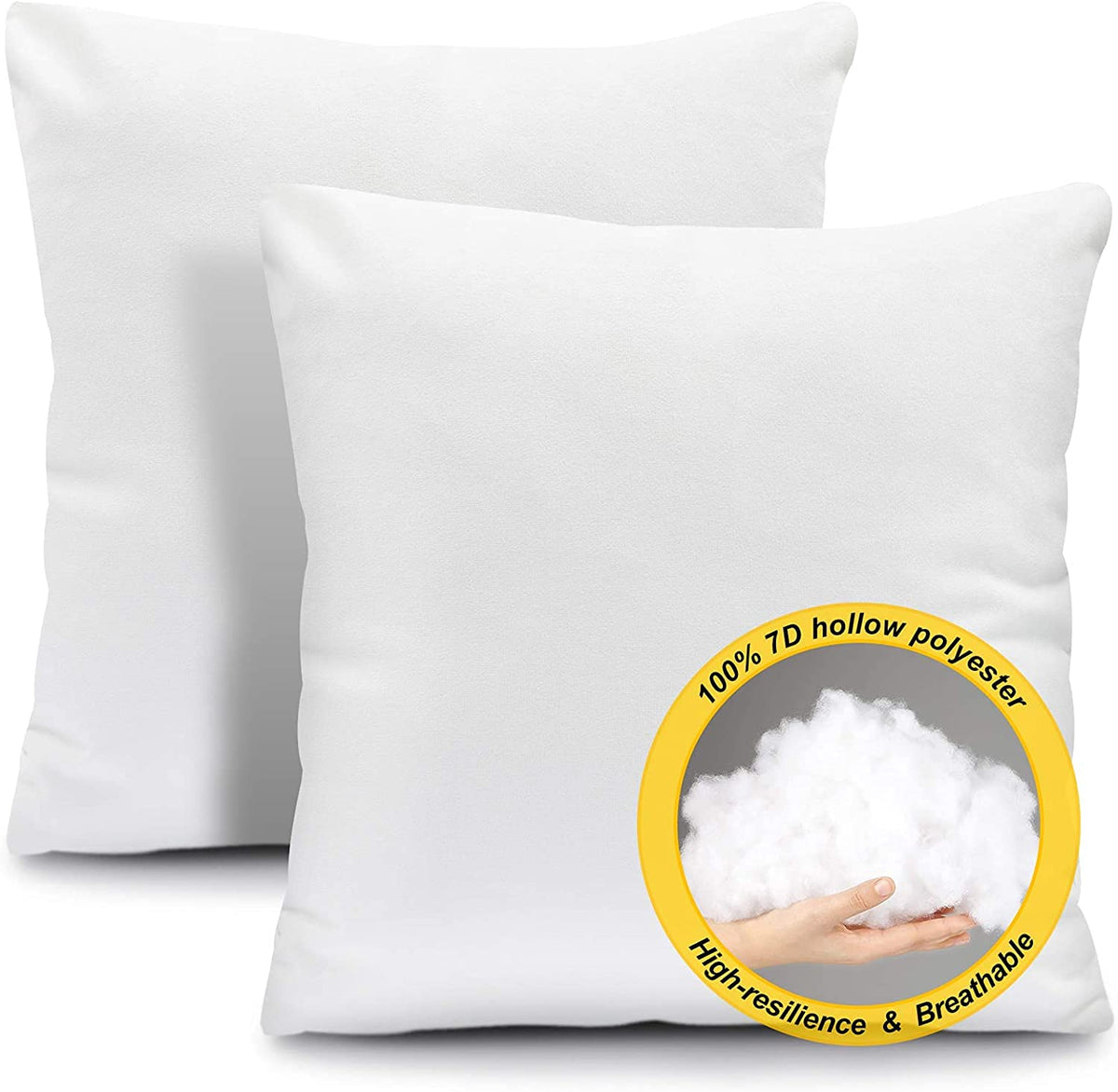 Fixwal Throw Pillow Inserts Set Of 218 X 18 Inches Insert White Pillow Forms Soft Microfiber Filled Pillow Inserts For Decorati
