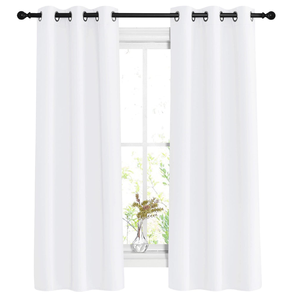 Nicetown White Curtains For Living Room - Thermal Insulated Window Treatment 50% Light Blocking Solid Grommet Top For Bedroom/Gi