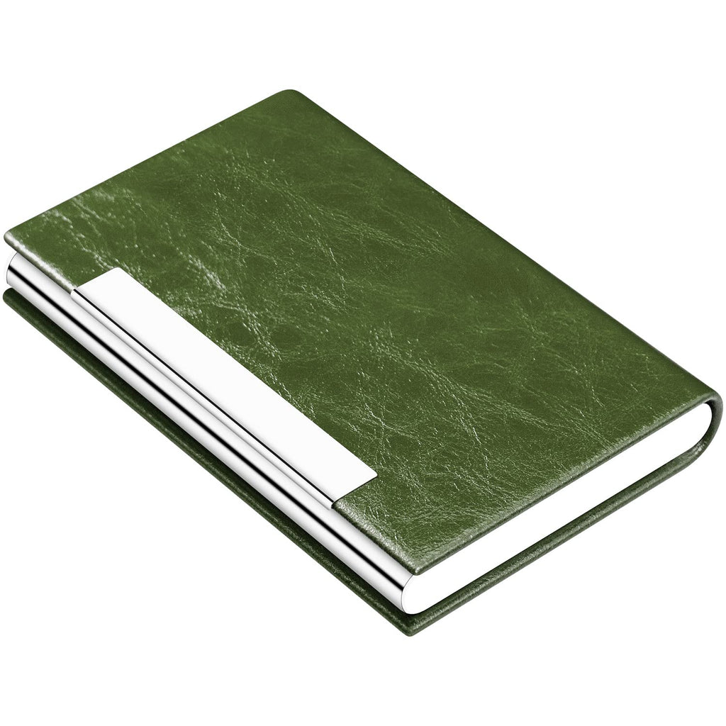 Padike Business Card Holder, Business Card Case Professional Pu Leather & Stainless Steel Multi Card Case,Business Card Holder W