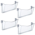 Azar Displays 250055 Clear Plastic Wall Mount File Holder With Suction Cups, 4-Pack
