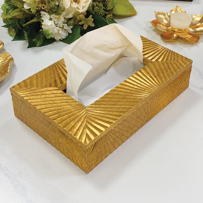 Art Street Tissue Box Holder With Cover, Rectangle Facial Tissue Paper Box Holder Decorative Organizer, Napkin Dispenser Box For