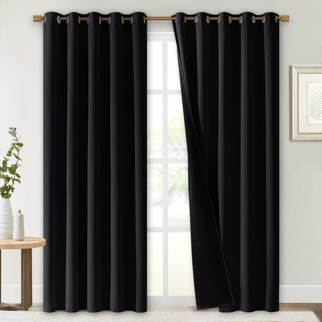 Nicetown High-End Thermal Curtains, Full Blackout Curtains 84 Inches Long For Dining Room, Soundproof Window Treatment Drapes Fo